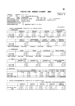 平成25年2月期 決算短信〔日本基準〕（連結）