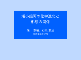 矮小銀河の化学進化と 形態の関係