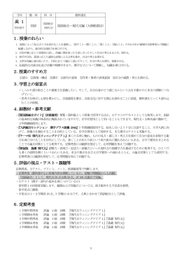 高1 1. 授業のねらい 2.授業のすすめ方 3.学習上の留意点 4