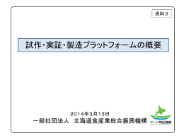 試作・実証・製造プラットフォームの概要