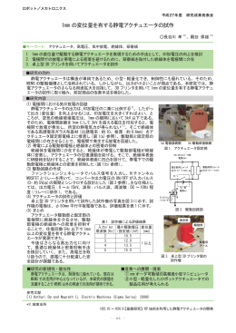 1mm の変位量を有する静電アクチュエータの試作