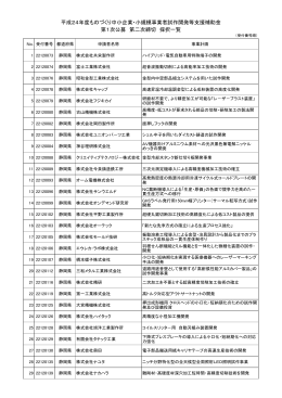 平成24年度ものづくり中小企業・小規模事業者試作開発等支援補助金