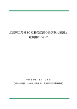 広渡川二号橋 PC 定着突起部のひび割れ要因と 対策案について
