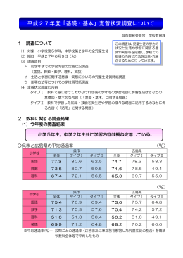 平成27年度「基礎・基本」定着状況調査について