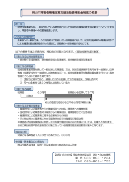 岡山市障害者職場定着支援活動費補助金制度の概要（PDF:280KB）