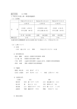 報告事項 （上半期） 1.平成 22 年度人事・事業実施