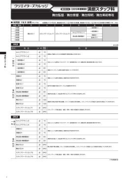 〈2015年度新設〉演劇スタッフ科