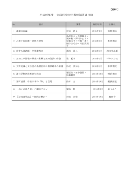 資料2 文部科学大臣賞候補著書目録