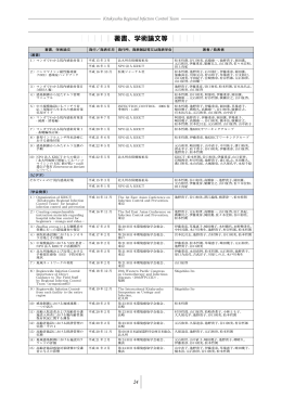 著書、学術論文等 - KRICT 北九州感染制御ティーム