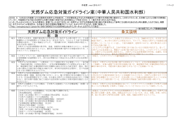 天然ダム応急対策ガイドライン案（中華人民共和国水利部）