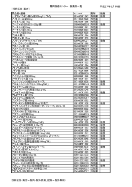 ［採用区分：両方］ 静岡医療センター 医薬品一覧 平成27年6月15日