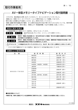 AV一体型メモリータイプナビゲーション取付説明書