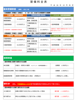 警 備 料 表