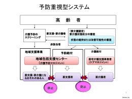 予防重視型システム - 介護予防政策 サポートサイト