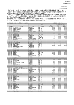 2015年度公認サークル一覧