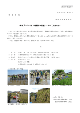 桃米プロジェクト 収穫祭の開催について（お知らせ）