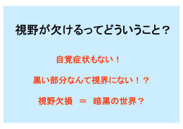 「視野が欠けるってどういうこと？」を掲載しました。