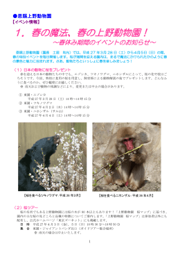 1．春の魔法、春の上野動物園！