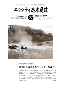 柳瀬川の清瀬水再生センター放流口 - 志木まるごと博物館河童のつづら