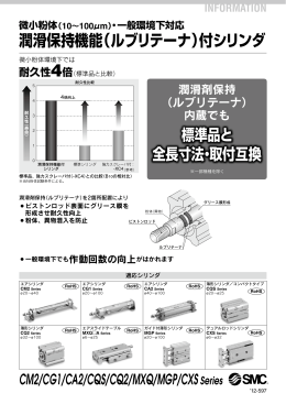 潤滑保持機能（ルブリテーナ）付シリンダ