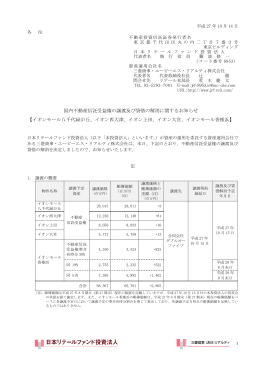 国内不動産信託受益権の譲渡及び貸借の解消に関するお知らせ 【イオン