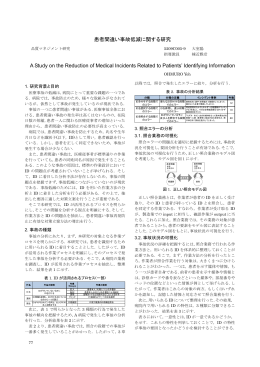 患者間違い事故低減に関する研究 A Study on the Reduction of
