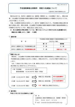 予定価格事後公表案件 再度入札実施について