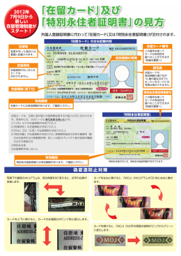 「在留カード」及び 「特別永住者証明書」の見方