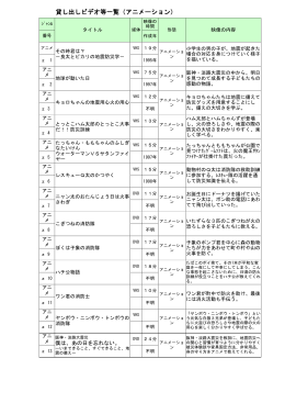 貸し出しビデオ等一覧（アニメーション）