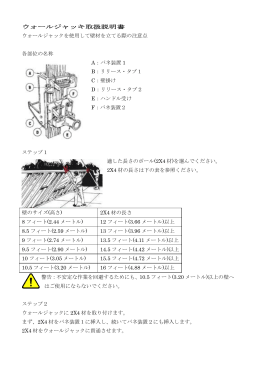 ウォールジャッキ取扱説明書 ウォールジャックを使用して壁材を立てる際