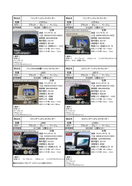 カラー 商品名 7インチヘッドレストモニター 型番 cl7019cs ブラック