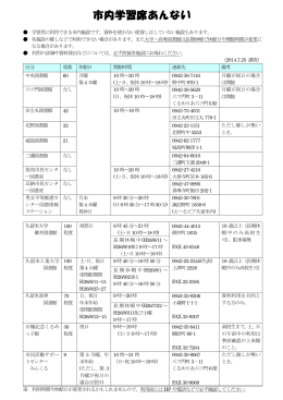 市内学習室案内