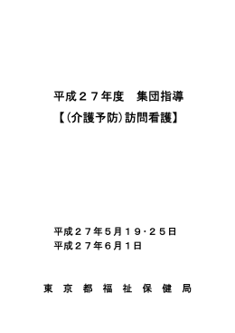 平成27年度 介護予防訪問看護 集団指導