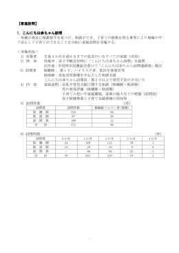【家庭訪問】 1．こんにちは赤ちゃん訪問 母親が身近に相談相手