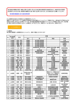 地方創生推進室における担当者名簿 省庁 局 課室 肩書 1 山梨県 高畑