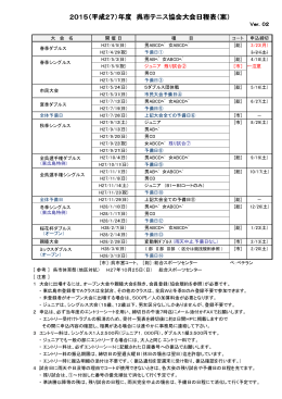 2015（平成27）年度 呉市テニス協会大会日程表（案）