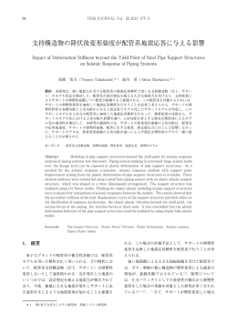 支持構造物の降伏後変形強度が配管系地震応答に与える影響