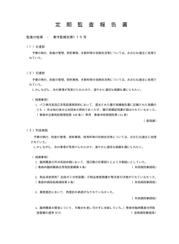 定 期 監 査 報 告 書