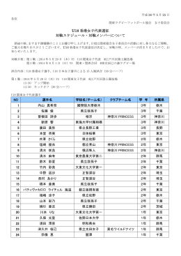 U18 香港女子代表遠征 対戦スケジュール・対戦メンバーについて