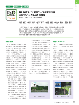 新たな長スパン架空ケーブル布設技術