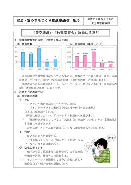 「架空請求」・「融資保証金」詐欺に注意!!