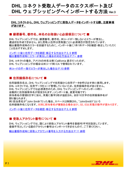 DHL コネクトの受取人データをMyDHL/DHL ウェブシッピングへ