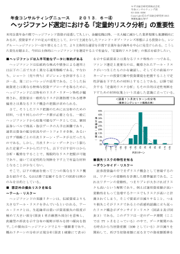 ヘッジファンド選定における「定量的リスク分析」の