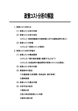 1．政策コスト分析とは
