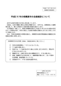 平成26年の相模原市の自殺統計について（PDF形式 181.2KB）