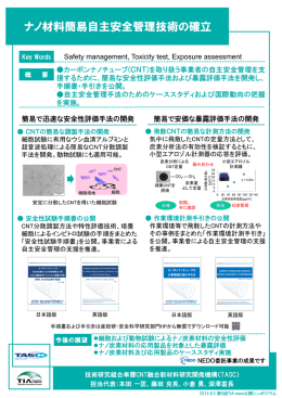 ナノ材料簡易自主安全管理技術の確立