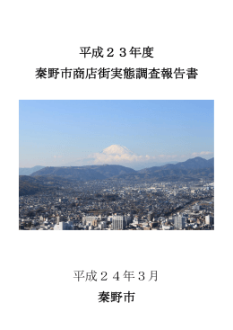 平成23年度 秦野市商店街実態調査報告書 平成24年3月 秦野市