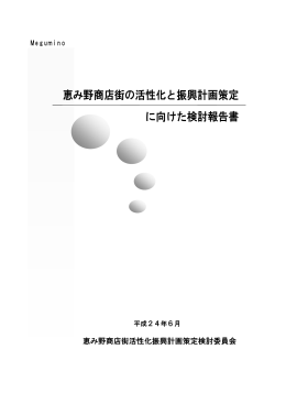 恵み野商店街の活性化と振興計画策定 に向けた検討報告書