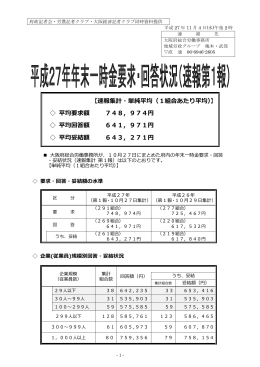 【速報集計・単純平均（1組合あたり平均）】 平均要求額 748，974円