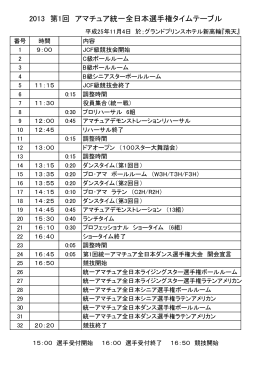 2013 第1回 アマチュア統一全日本選手権タイムテーブル